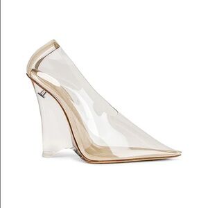 Yeezy Transparent Wedges with Tan Accents